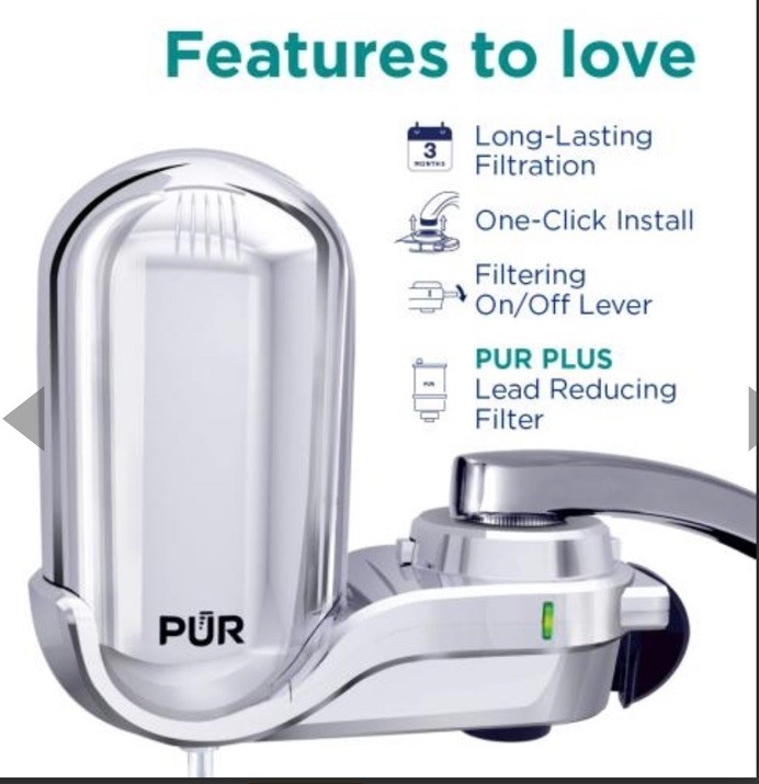 PUR PLUS FM-3700B Water Faucet Filtration System Vertical Mount Chrome Unit