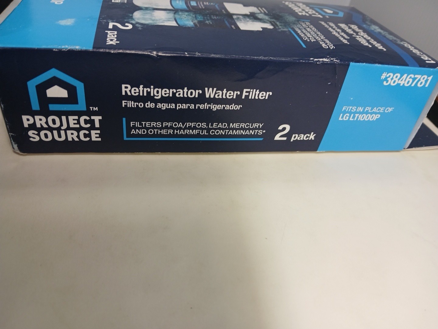 Project Source 3846781 TWO Pack Refrigerator Water Filter L-5-2 Fits LG LT1000P