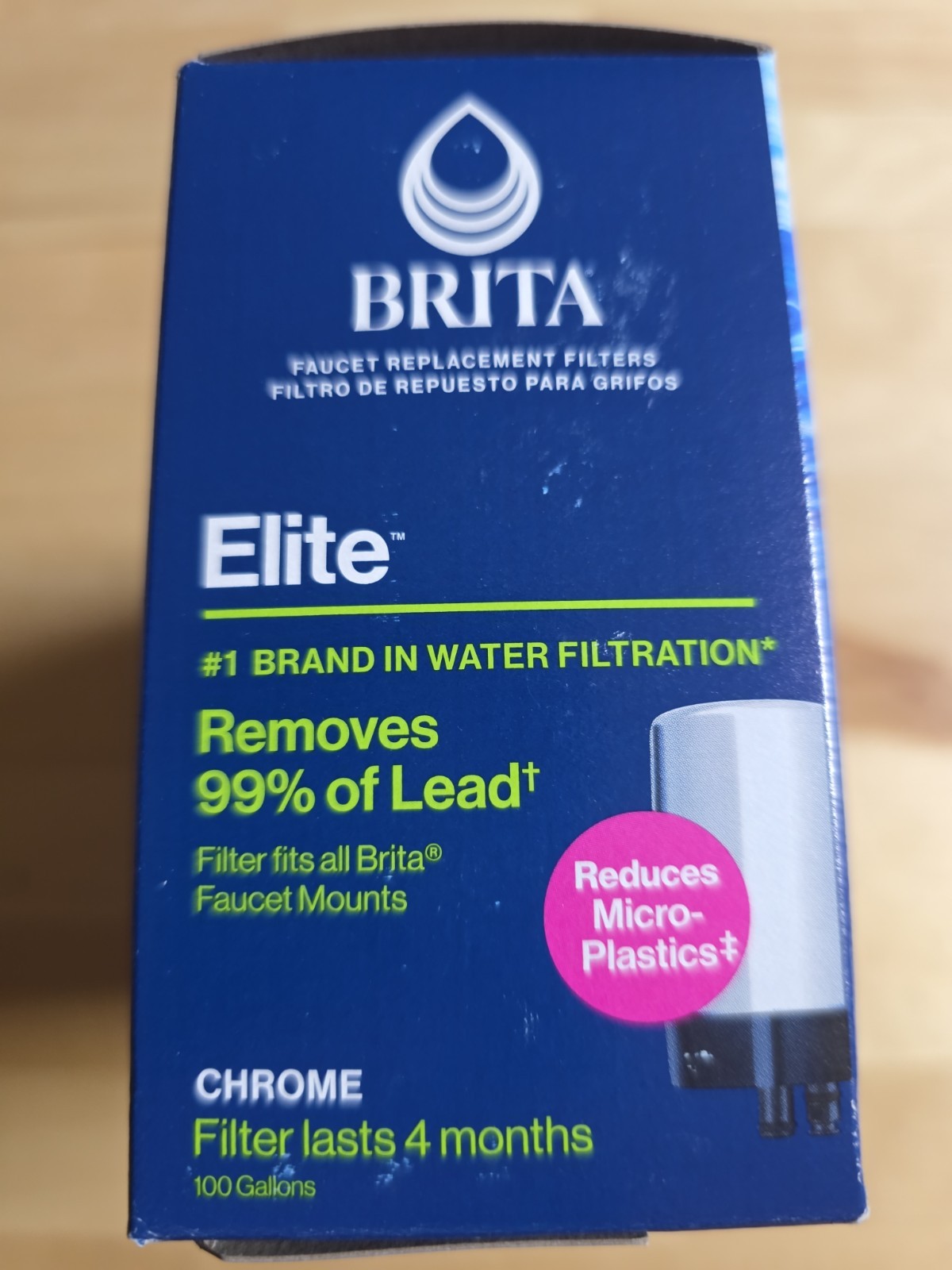 Brita Elite Faucet Replacement Filters 3 Pack Chrome FR-200 Removes 99% Lead