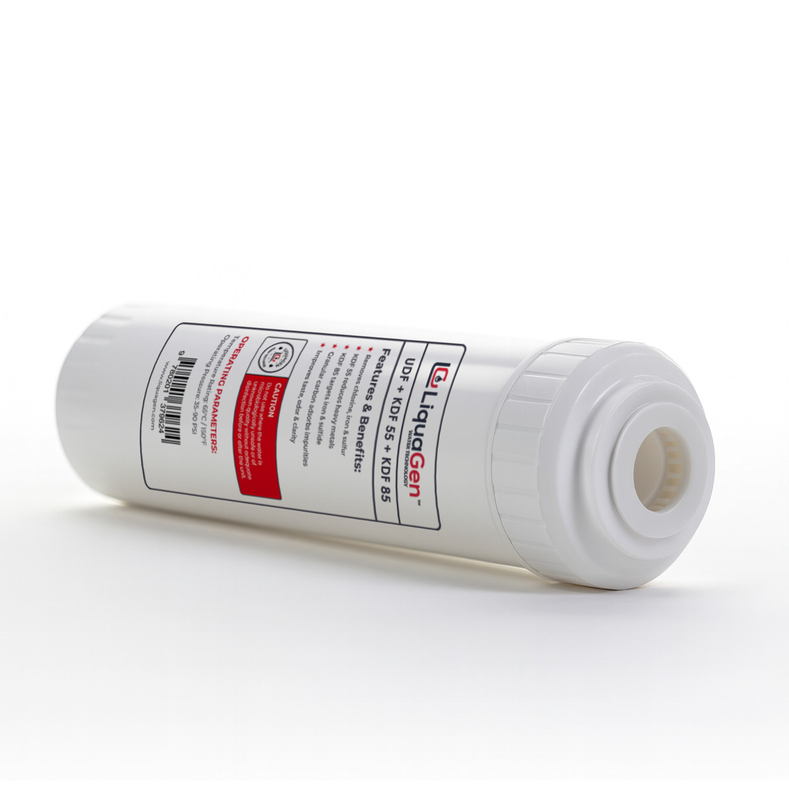 LiquaGen 2.5″ x 10″ GAC/UDF + KDF 55 + KDF 85 Filter Cartridge