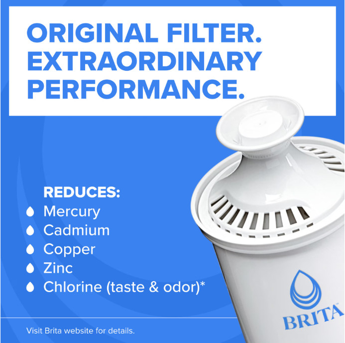 Brita 27 Cup Extra Large Plastic Water Filtration Dispensers, Black, BPA Free