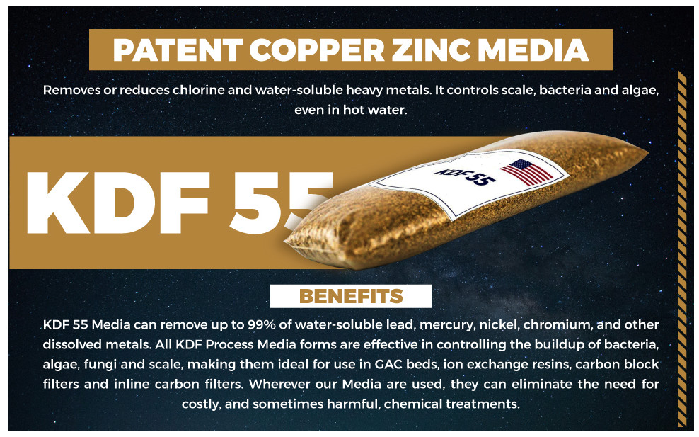 KDF 55 Filter Media | Chlorine, Heavy Metal, and Bacteria Removal 1 LB Certified