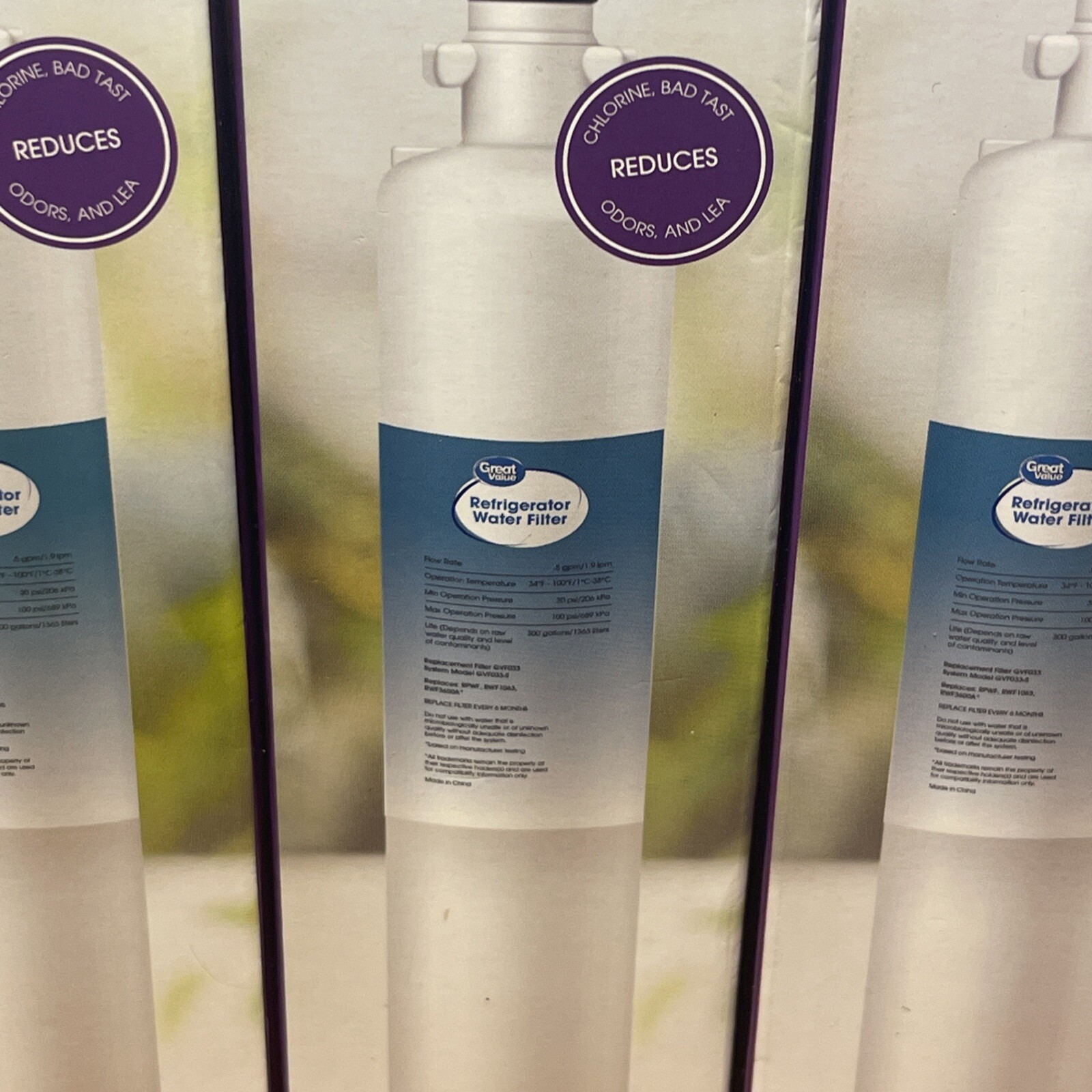 (3) Great Value Refrigerator Water Filter Replaces Ge Model RPWF 6months 300 gal