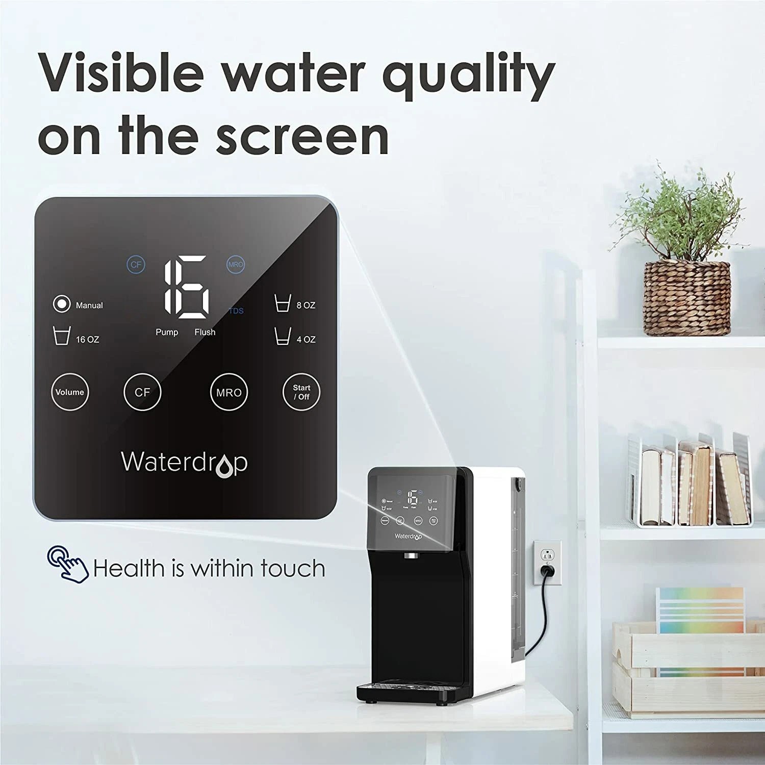 Waterdrop N1 Countertop Reverse Osmosis System, TDS Reduction