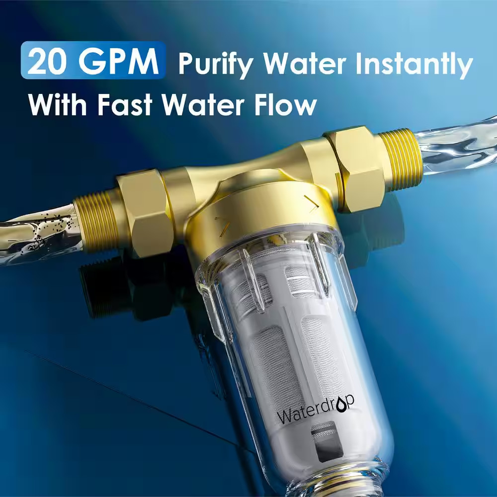 Whole House Spin down Sediment Water Filtration System, 20 GPM, 1 In. MNPT and 3