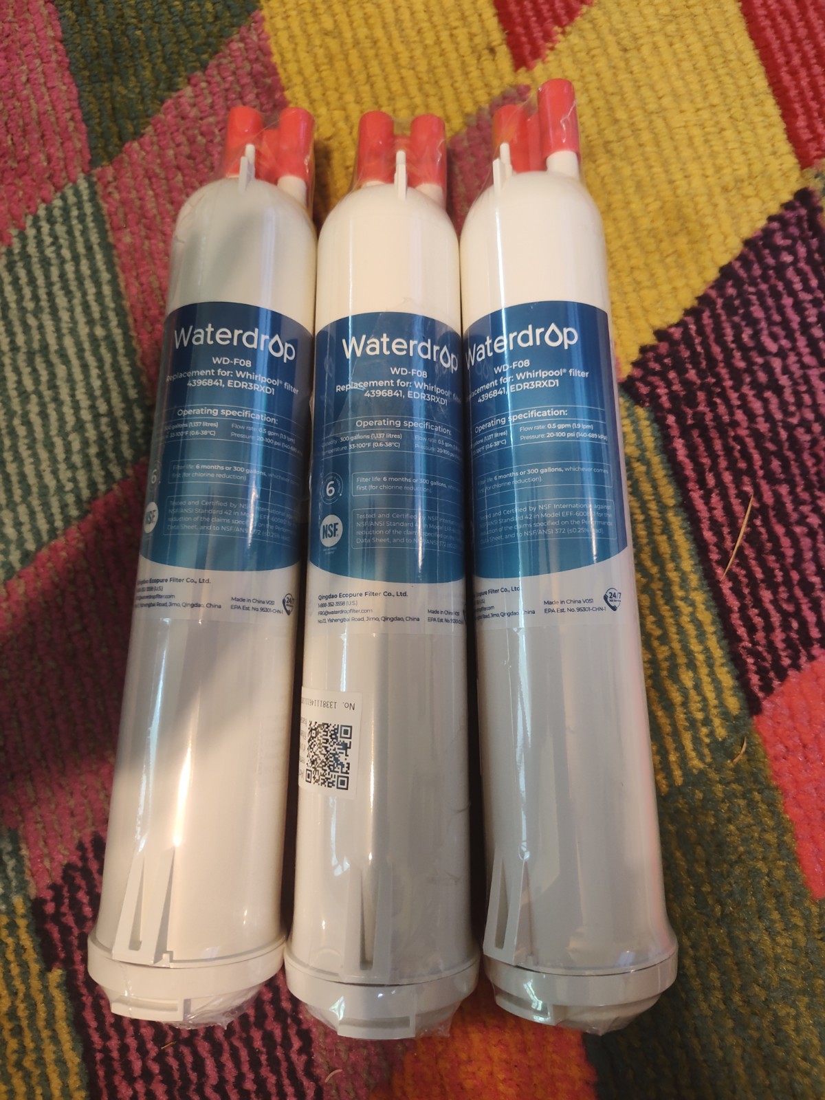 NIP Waterdrop WD-F08 Water Filter (3 PACK) NEW