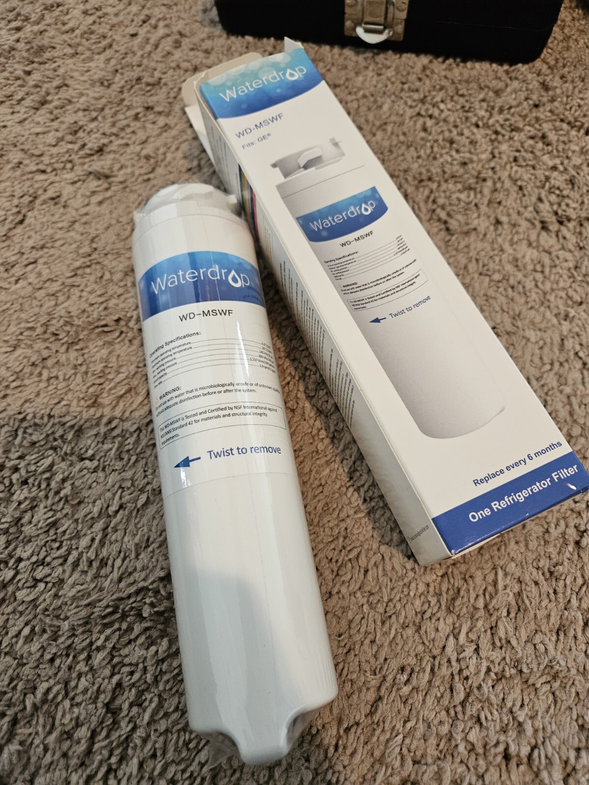 NEW In Box WATERDROP REPLACEMENT WATER FILTER WD-MSWF GE Refrigerator
