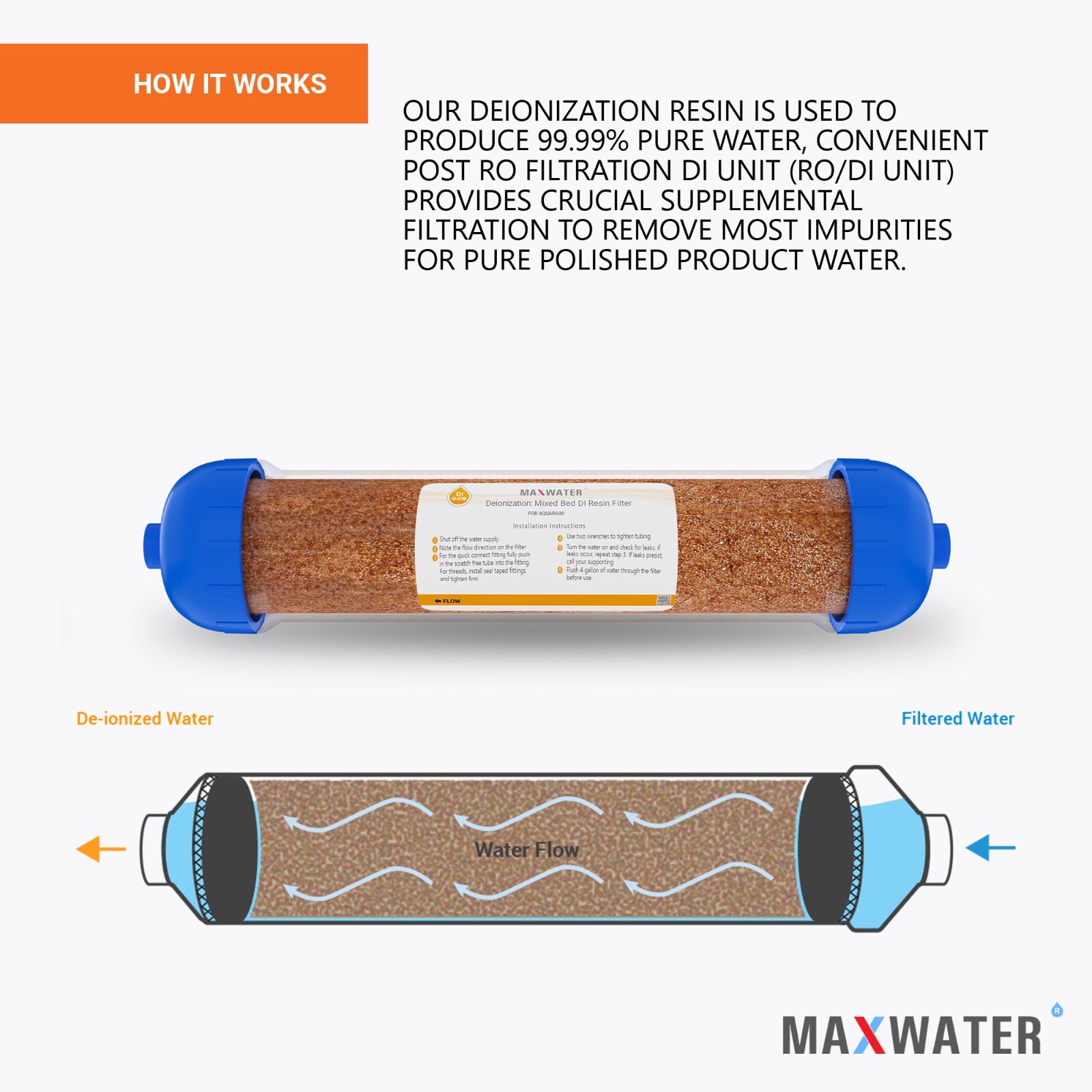 6 Stage Reverse Osmosis RO.DI Water Filter Replacement Kit 100 GPD Membrane