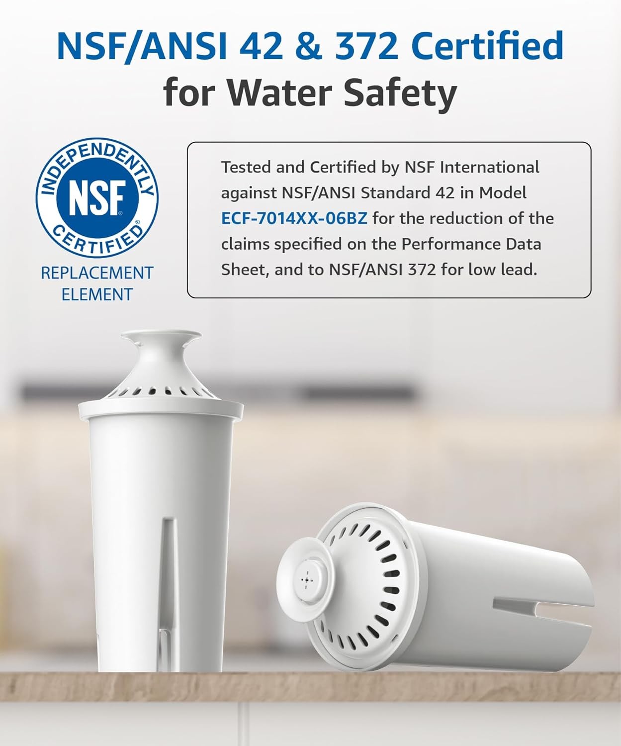 FilterLogic Pitcher Water Filter, Replacement for Classic 35557, NSF Certified