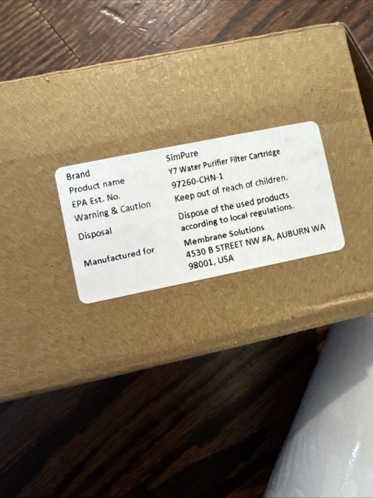 SimPure Y7P/Y7P Series RO Filter Replacement Cartridge New In Box. Free Ship