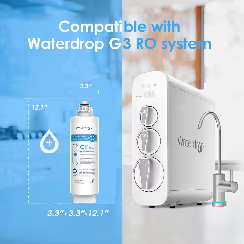Waterdrop WD-G3-N1CF Filter, Replacement for WD-G3-W, WD-G3p600 & WD-G3P800-W Re