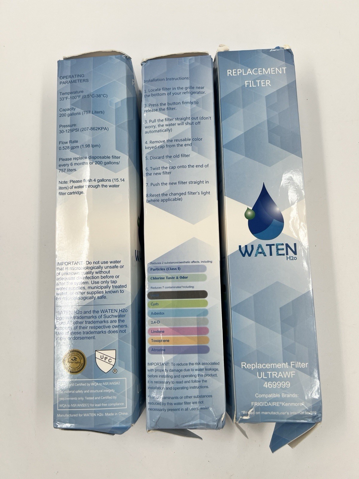 Waten H20 Replacement Water Filters ULTRAWF 469999 – Lot Of 3
