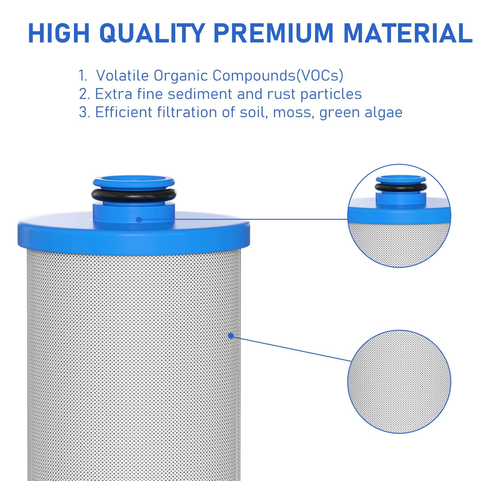 Vickmons KW1 RV Water Filter Cartridge 2.5x10in Compatible with RCS/FR1 3Pack
