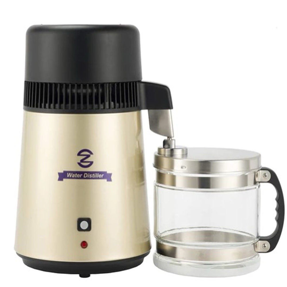 CO-Z 1.1 Gal Water Distiller 750W Glass & Stainless Steel Purifier Gold