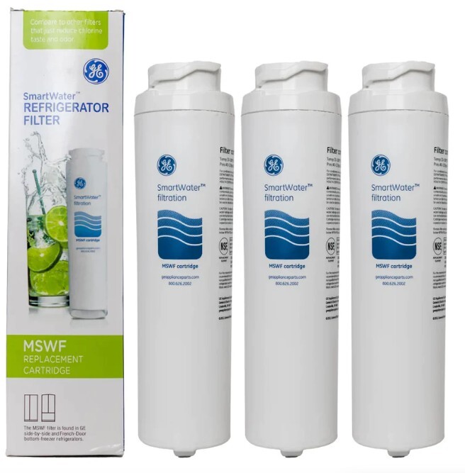 3 Pack GE SmartWater MSWF Refrigerator Replacement Cartridge Water Filter New