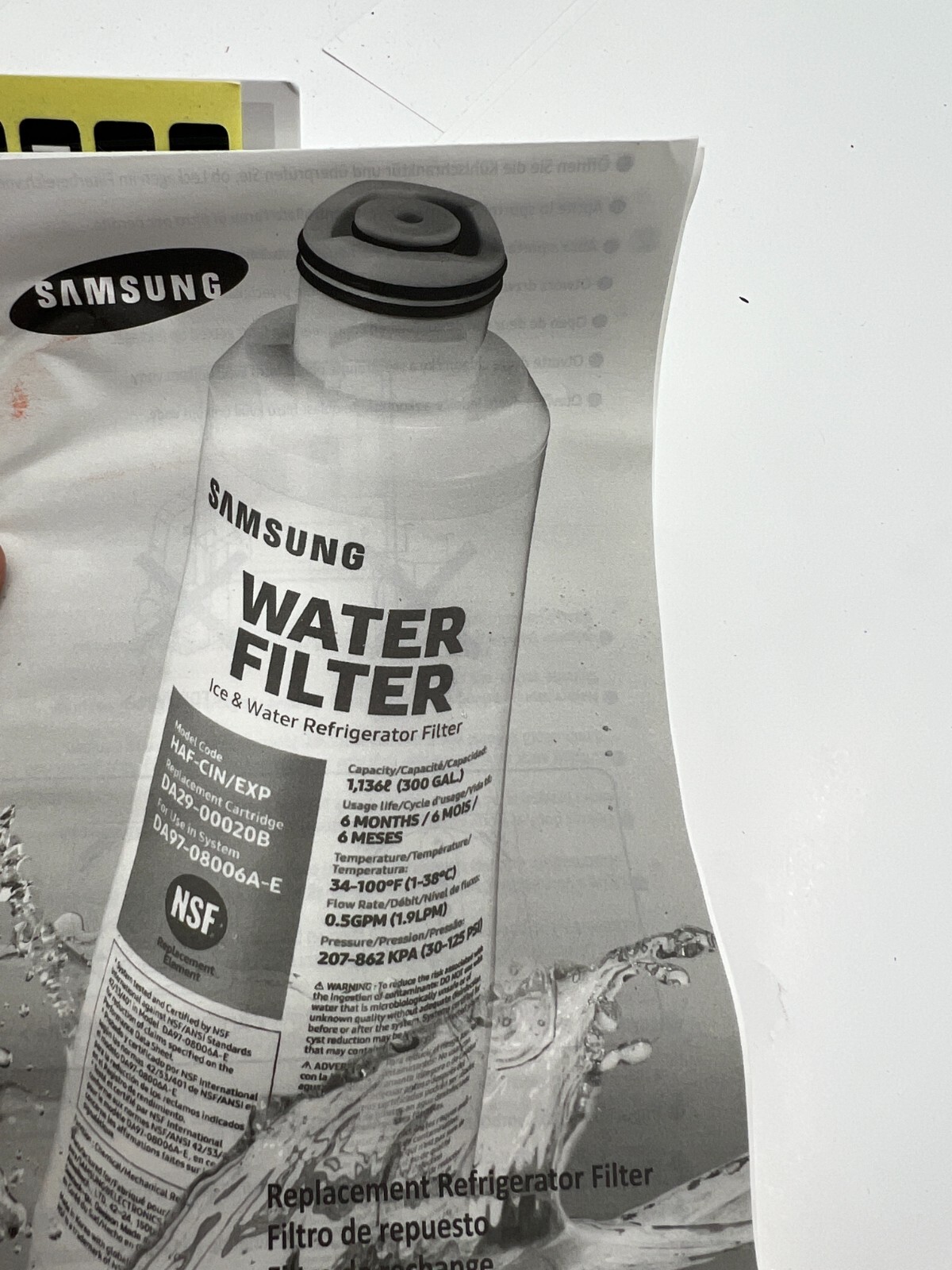 Samsung Genuine OEM Refrigerator Water Filter HAF-CIN/EXP DA29-00020B