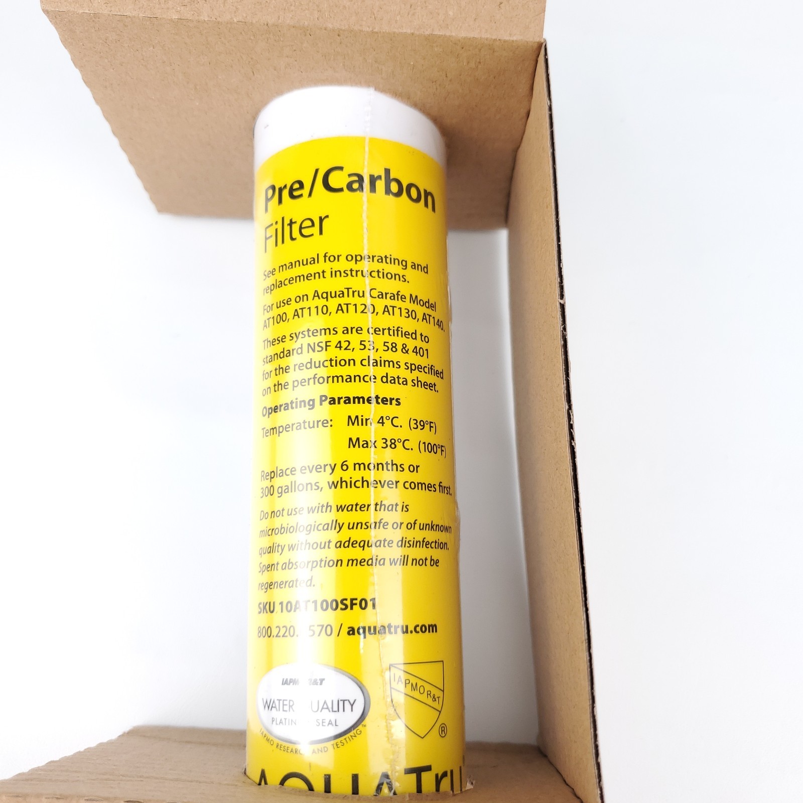 AQUA TRU Carafe AT100 2-Stage Pre/Carbon Filter Reduces Sand Silt Sediment New!