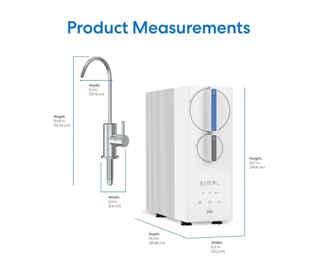 *NEW Brio SIMPL Tankless Reverse Osmosis (RO) Undersink Filtration System 400GPD
