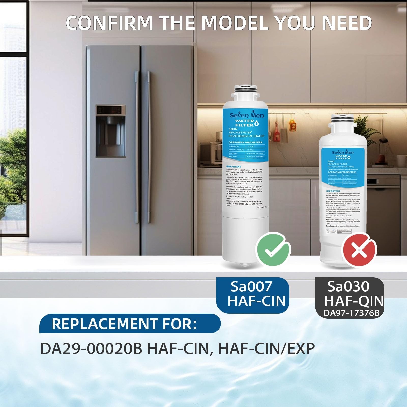 Water Filter Replacement Compatible with Samsung HAF-CIN/EXP, DA29-00020B, 2-Pac