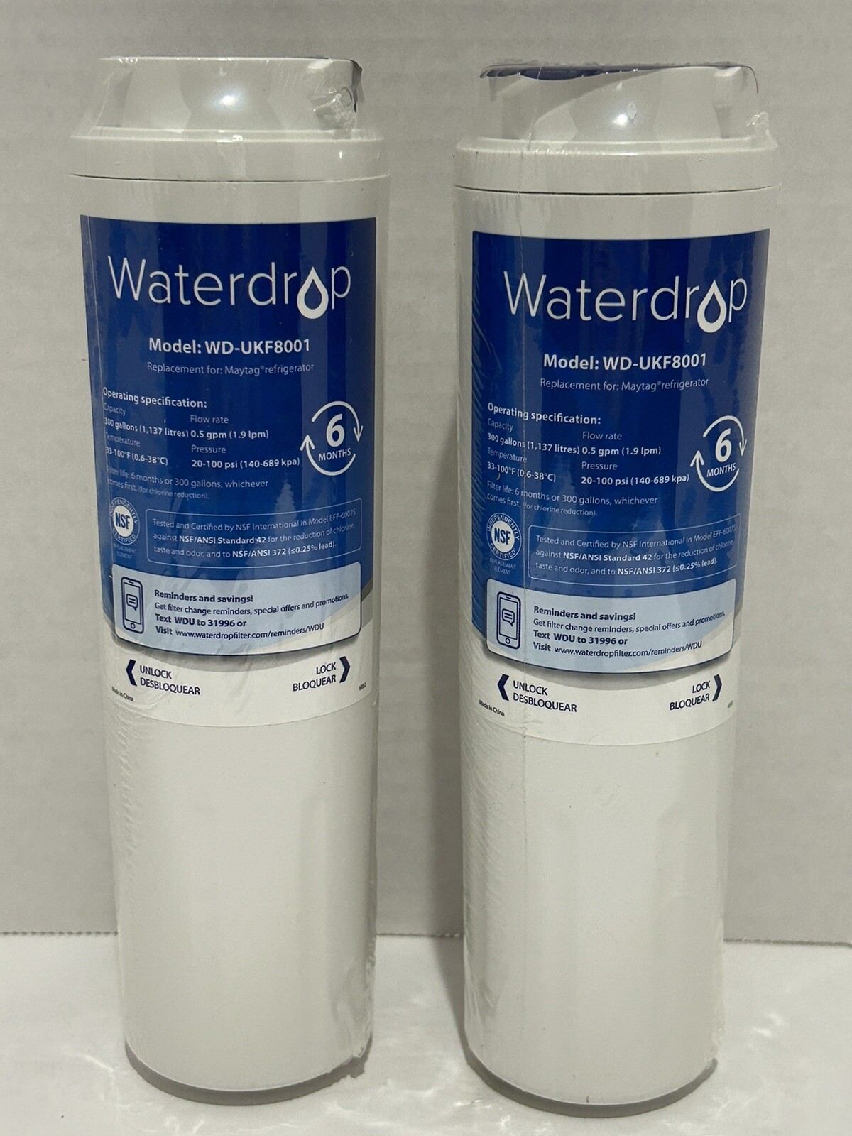 Waterdrop WD-UKF8001 Replacement Water Filter Maytag Refrigerator 300 Gallons 2