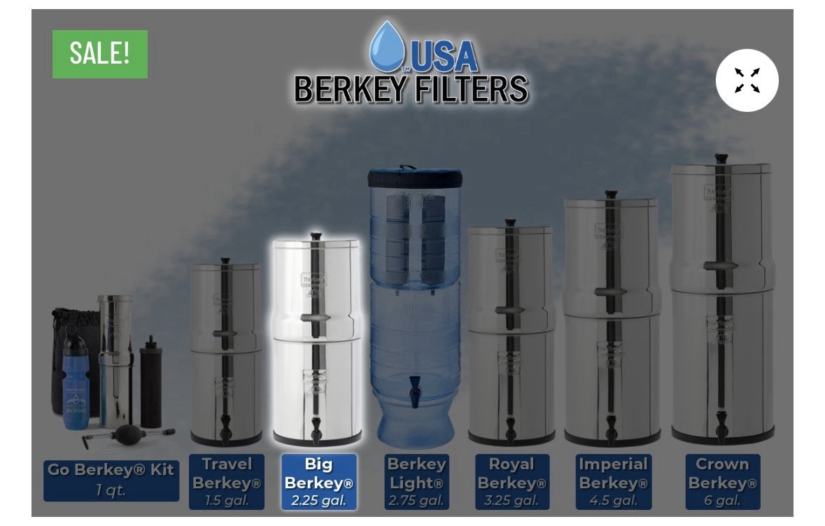 Big Berkey Water Filter System 2.25 Gallon Stainless Steel – NO FILTERS or STAND