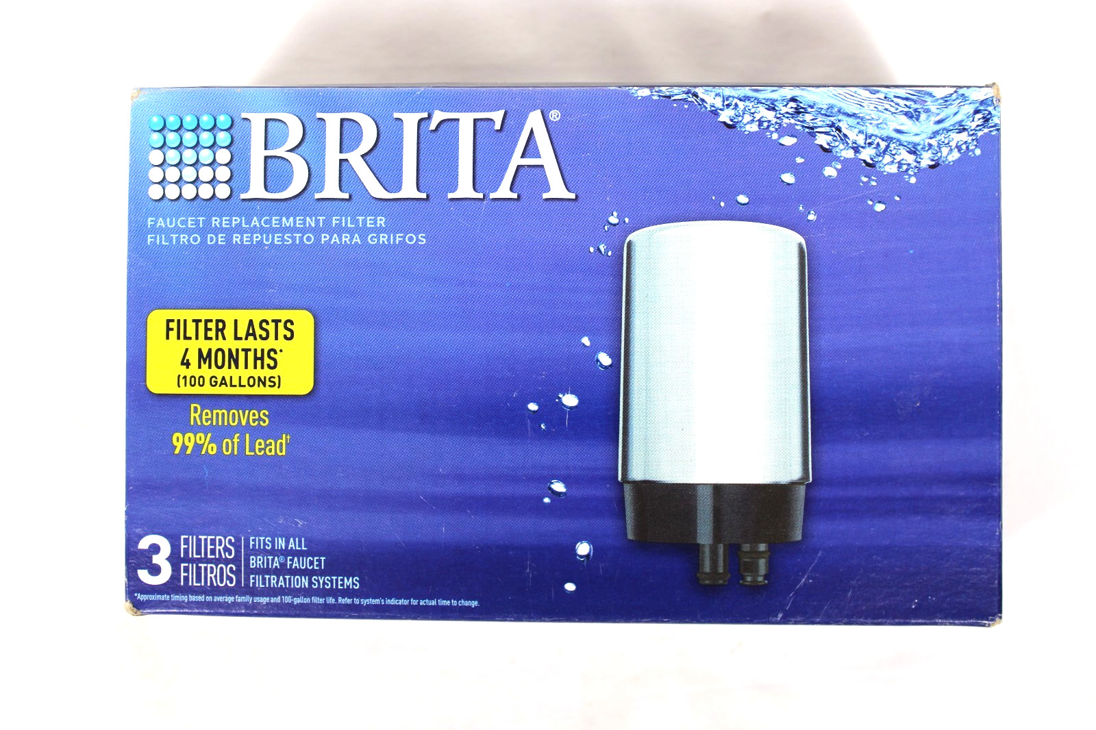 Brita Elite Chrome Faucet Replacement Filter 3-Pack NEW