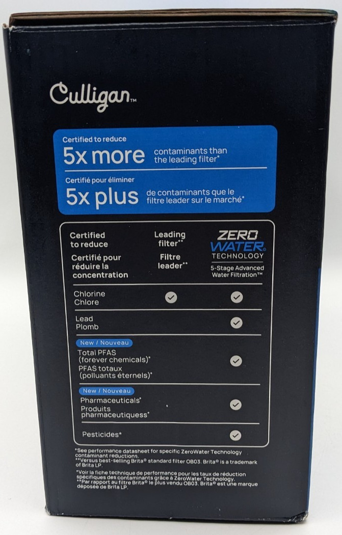 Culligan with ZeroWater Technology Water Filter 5-Stage Advanced 3 Pack Sealed