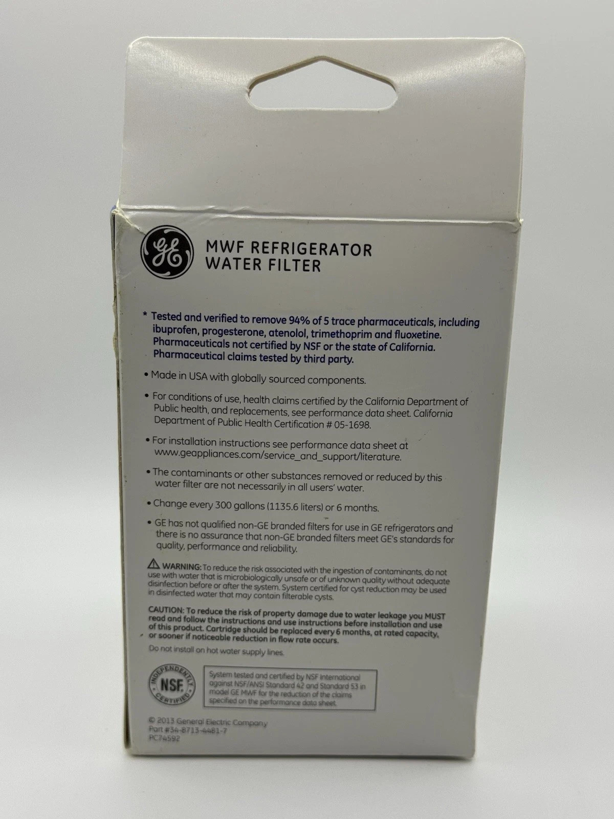 GE – MWF Refrigeration Water Filter – Genuine – New In Box – SEALED