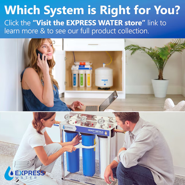 Express Water 3-Stage Whole House Water Filter System 15 GPM Carbon 5 Micron