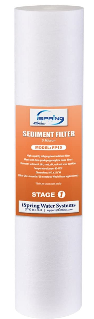 iSpring FP15 5 Micron 15000 Gallon Sediment Filter 10″in x 2.5″in 2/Pack
