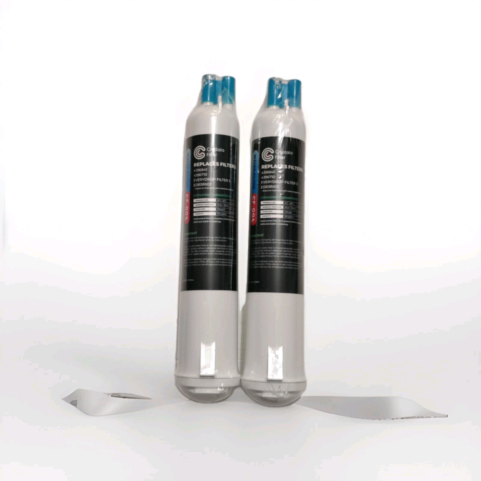 (2) Pack Crystala Filter CF-004 Refrigerator Replaces EDR3RXD1 4396841 4396710-