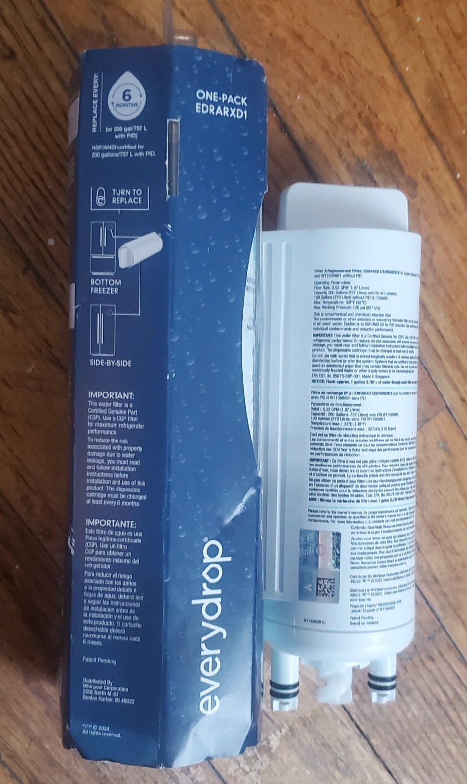 2 Pack EveryDrop by Whirlpool Refrigerator Water Filter A EDRARXD1 Genuine OEM