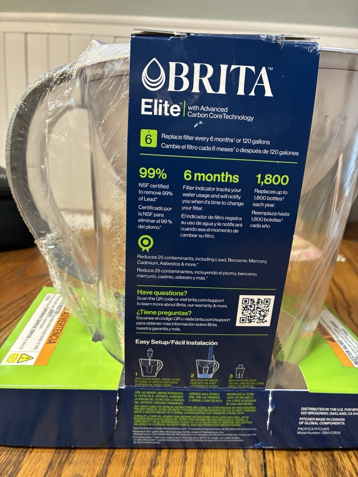 Brita Elite Large 10 Cup Water Filter Pitcher & 6 Month Filter NEW SEALED