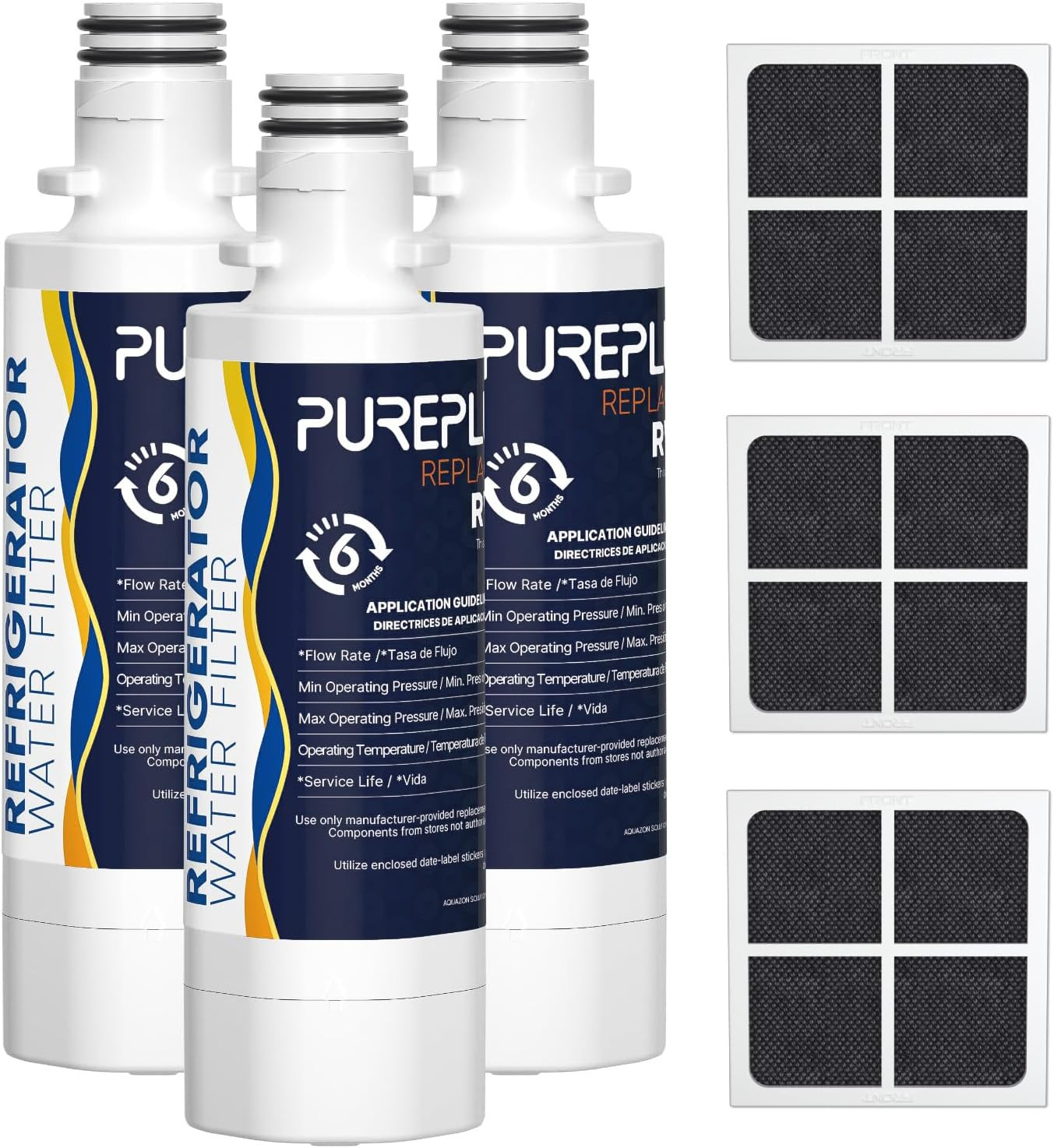 LG LT1000P Replacement Water Filter 3-Pack, Reduces PFOA/PFOS, Compatible Models