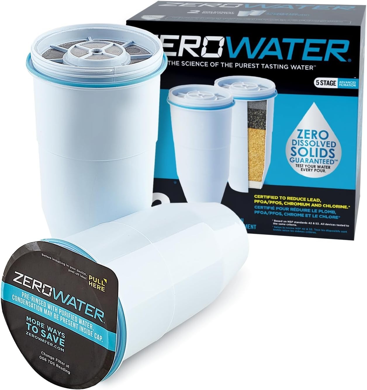 BPA-Free 5-Stage Water Filters – Lead & PFOA Reduction, 2-Pack | Clean Water