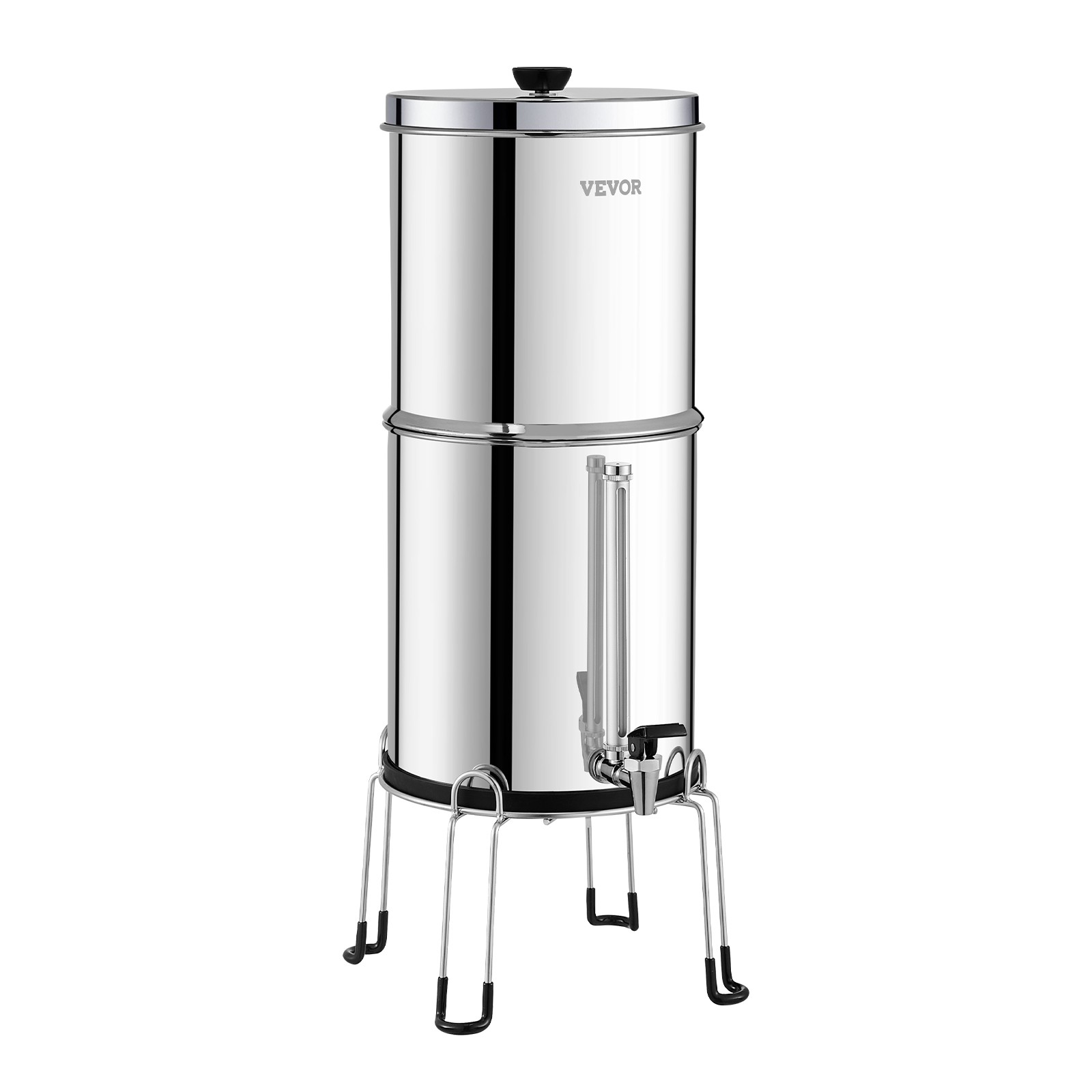 2.25G Gravity-fed Water Filter Countertop System Stainless Steel 2 Filters