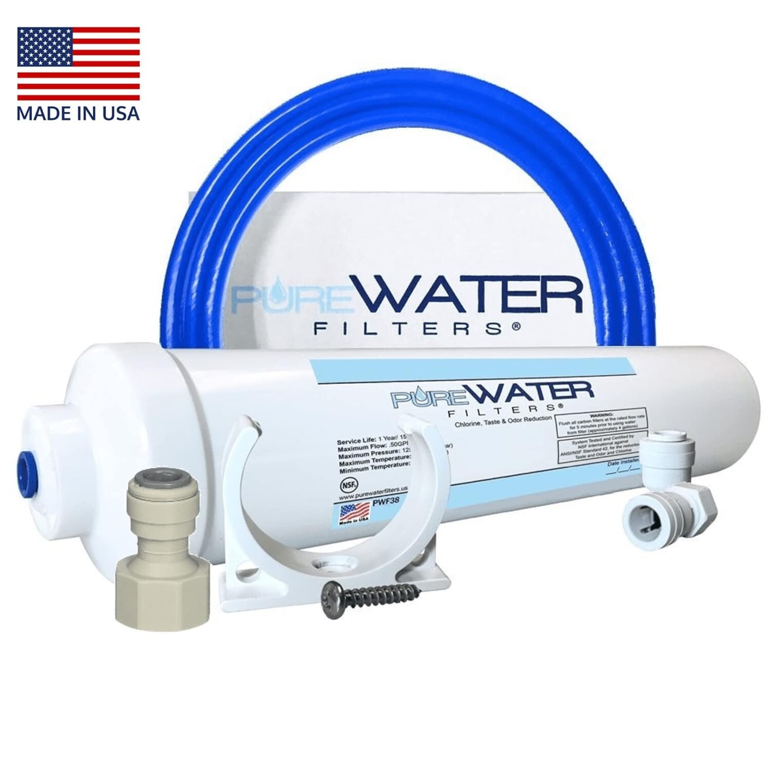 Under Sink Water Filter Kit for Kitchen Sinks and Bathroom Faucets, Made in USA