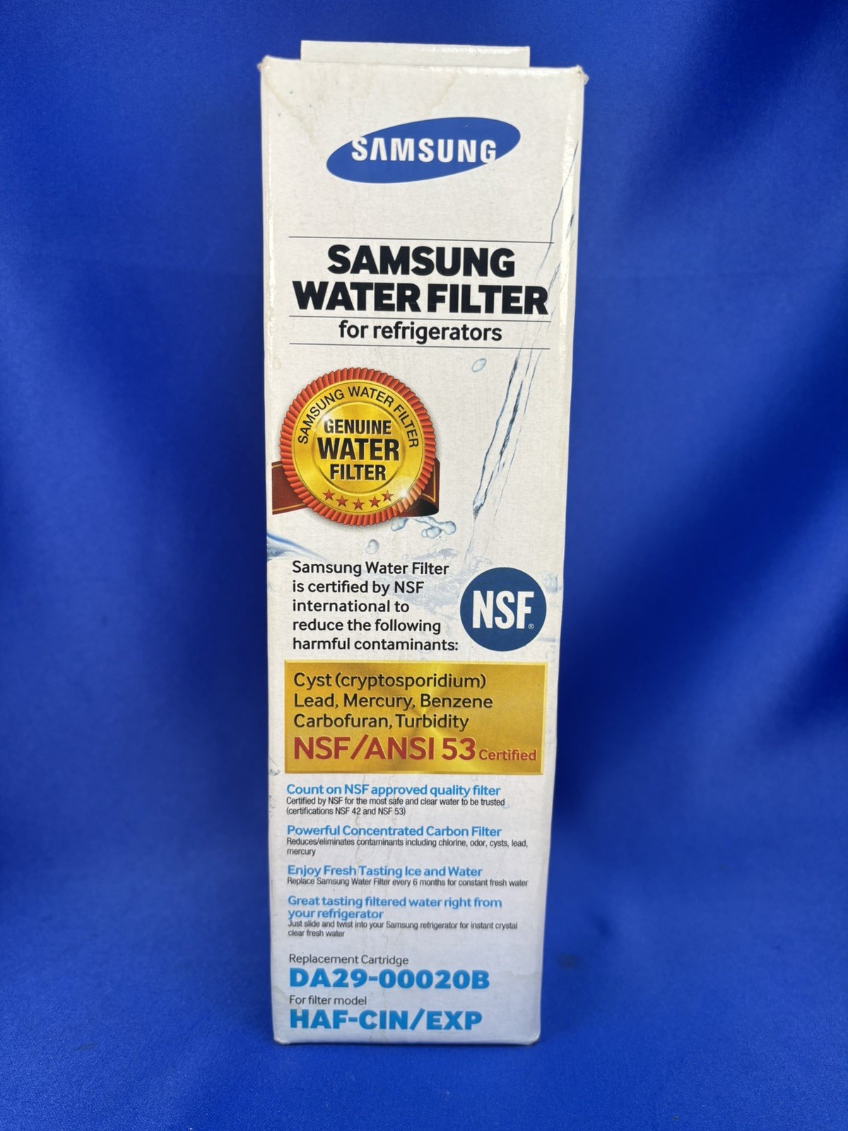 FR SH • Samsung DA29-00020B HAF-CIN/EXP Refrigerator Water Filter Genuine Carbon