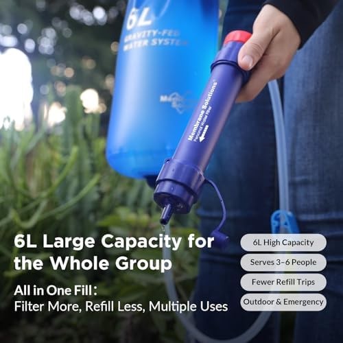 Membrane Solutions Gravity Water Filter Pro 6L, NSF/ANSI 42&372&401 Certified…