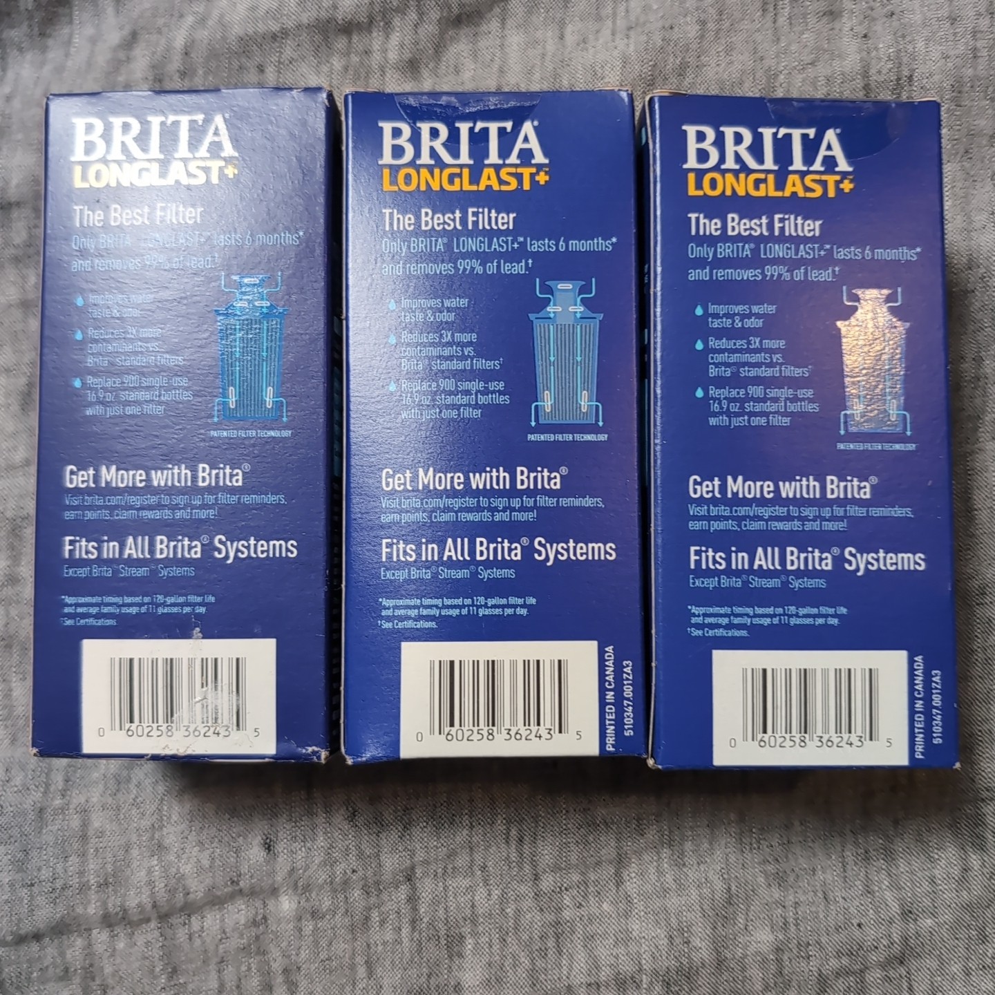 3-Pack BRITA LONGLAST Replacement Filter 6 Month (NEW FACTORY SEALED IN BOX)