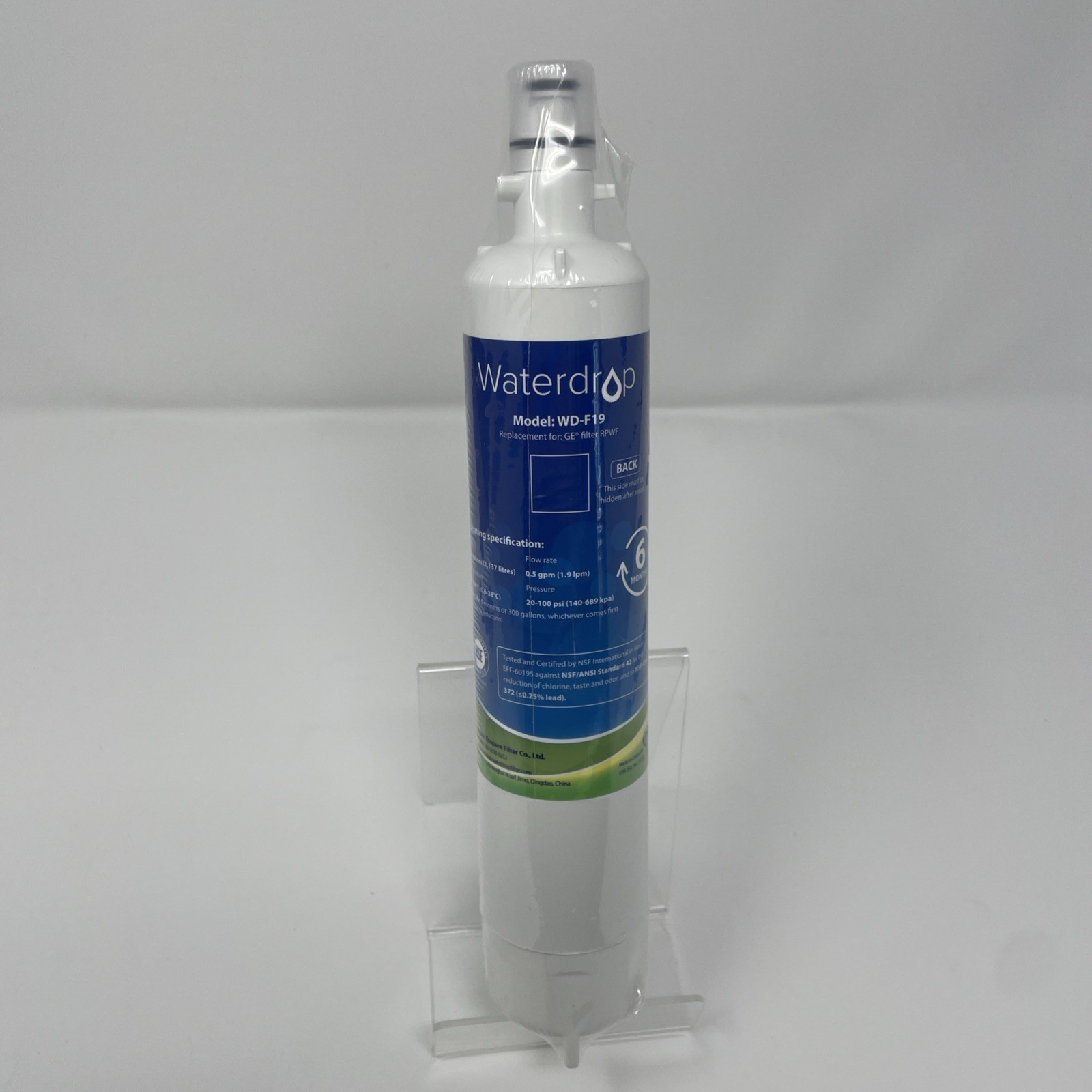 Waterdrop Filter, Model WD-F19 Replacement for GE Water Filter RPWF (SEALED)