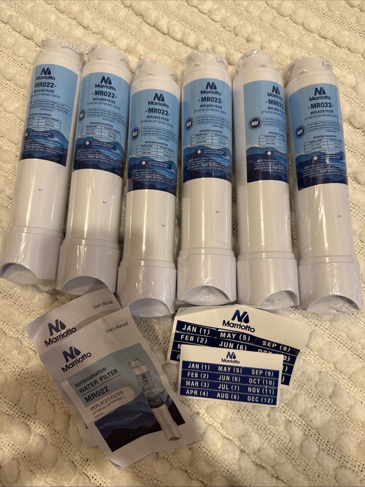 Marriotto MR022 Replacement Water Filter – Pack Of 6 – New Sealed