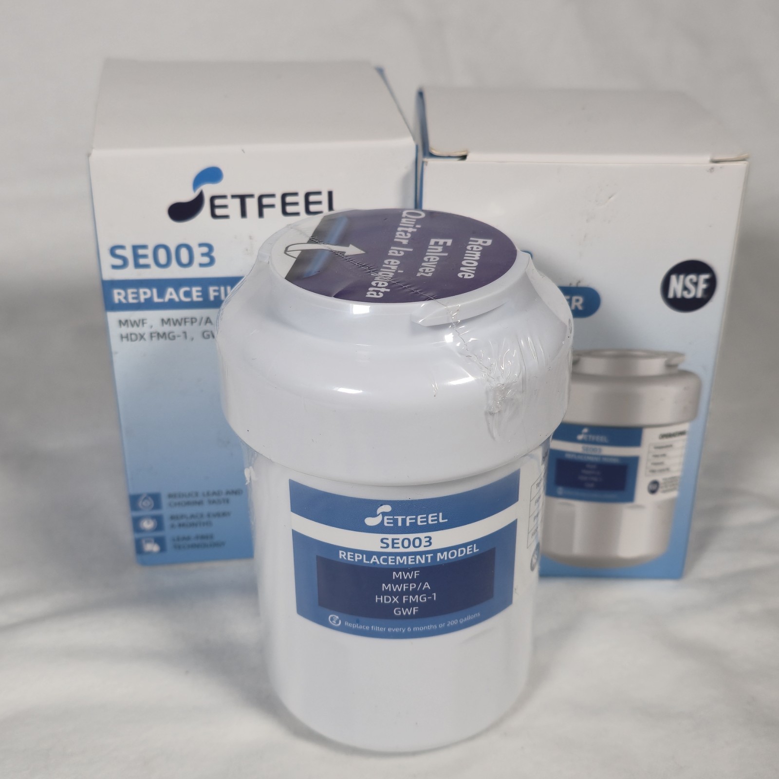 SETFEEL SE003 For GE MWF MWFP/A HDX FMG-1 GWF Refrigerator Water/Ice Filter 2pk