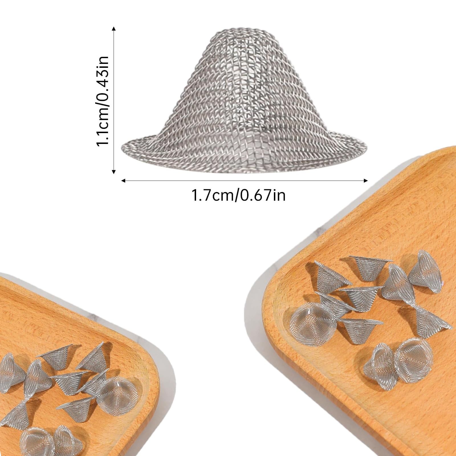 50 Pieces Pipe Screens,1/2 Inch Stainless Steel Bowl Screens Filters Conical …