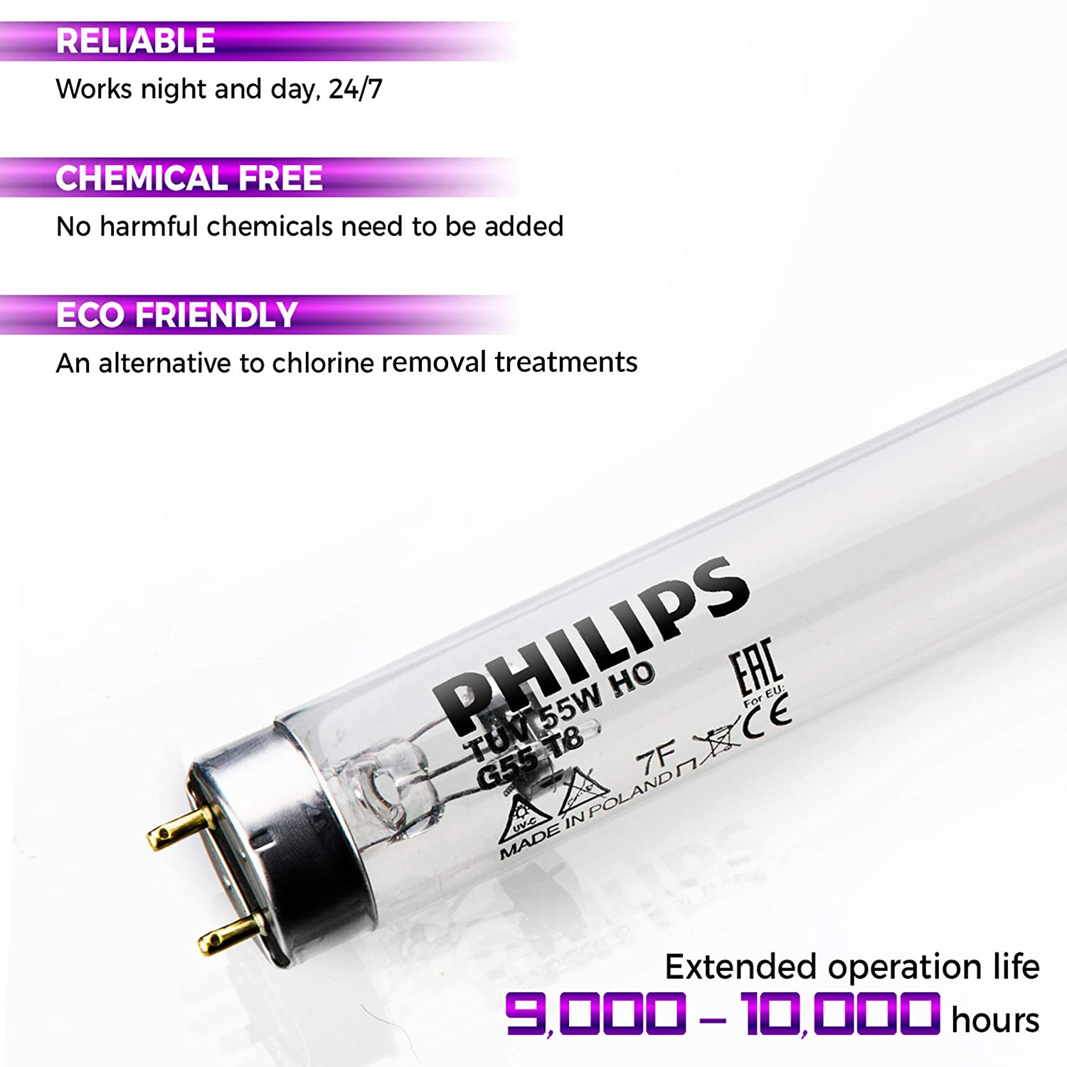 10″ UV Ultraviolet Light Water Filter with Smart Flow Control Switch 11W, 110V