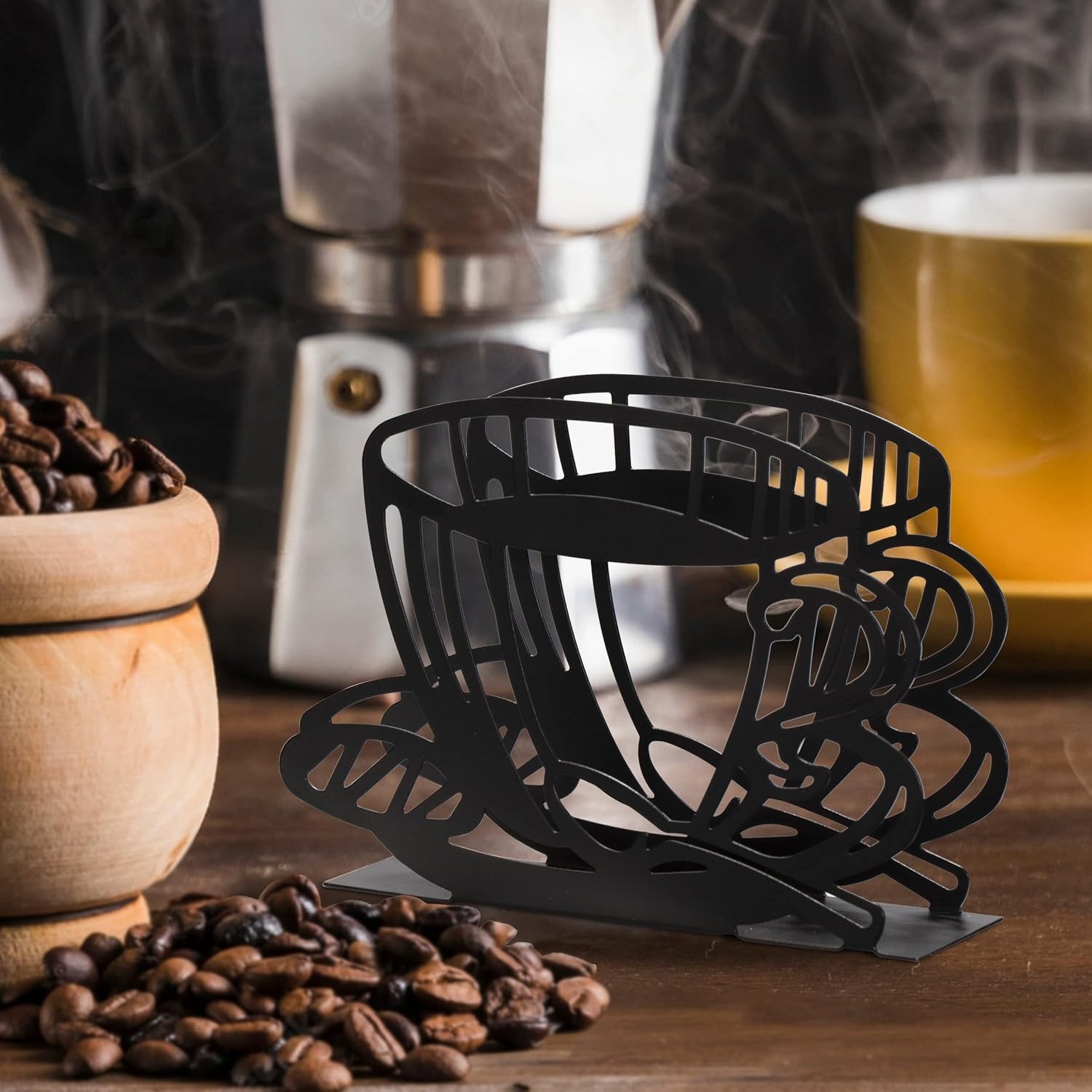 1 PCS Coffee Filter Holder,Coffee Paper Storage Rack Black