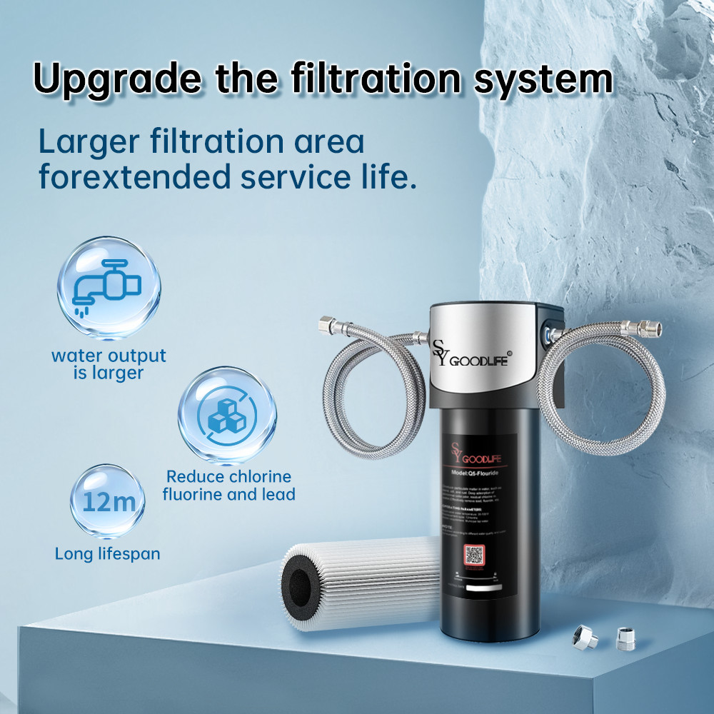 SY GOODLIFE Q5-F Direct Connect Remove Flouride Under Sink Water Filter System