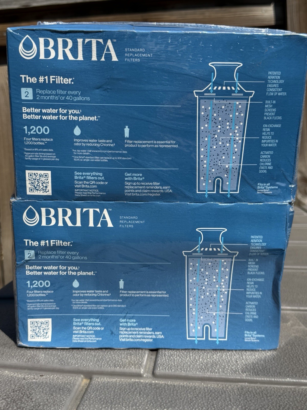Brita Standard Replacement Filters for Pitchers and Dispensers, 2 New 4 packs