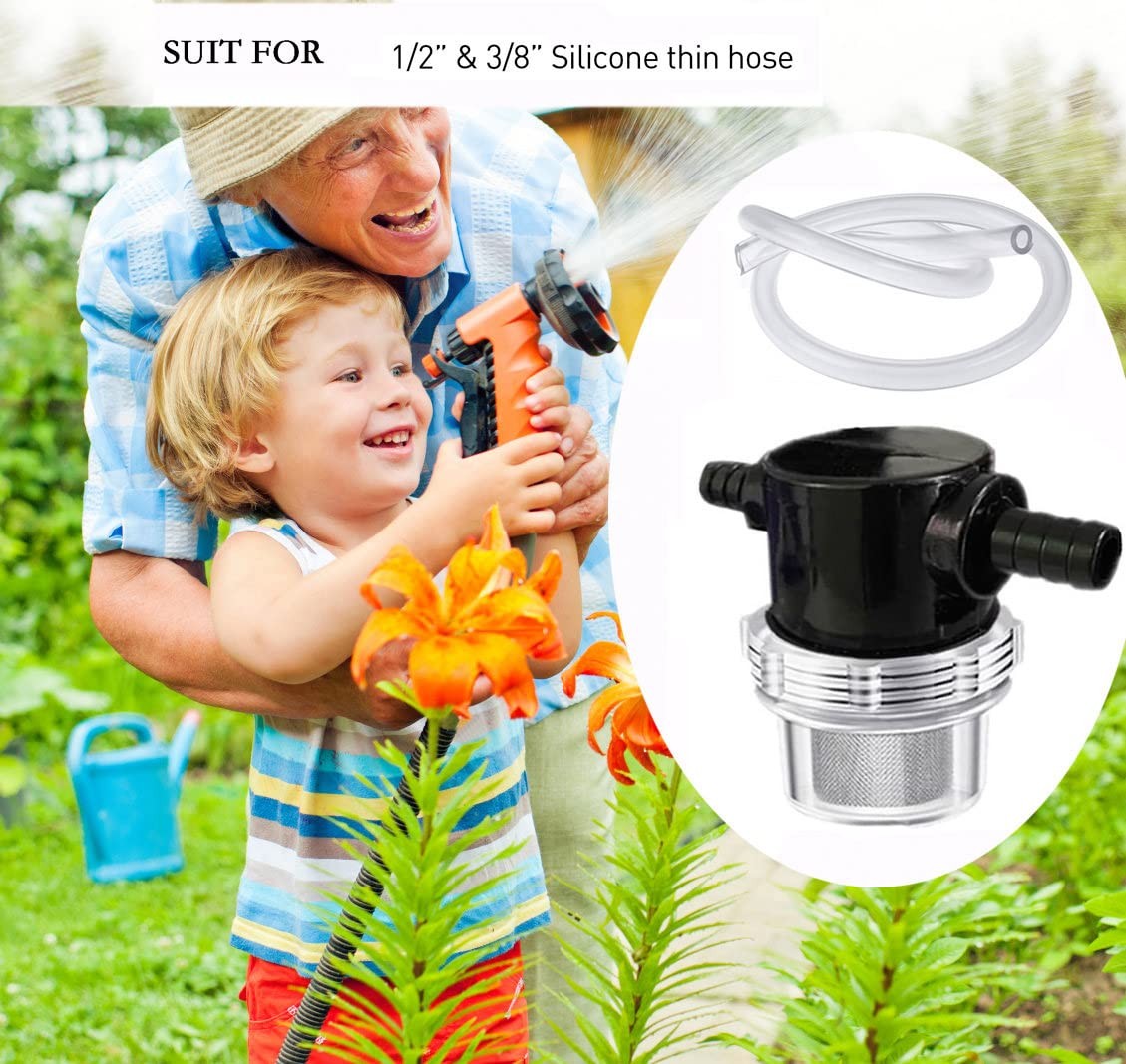 3/8 Inch Water Pump Strainer Hose Barb In-Line Twist-On Transparent