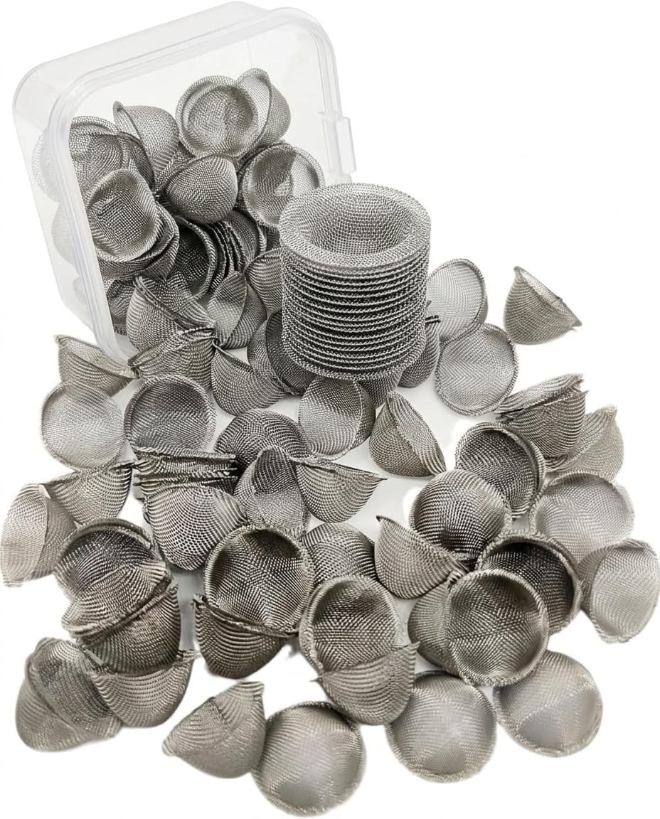 50 Pieces Pipe Screens,1/2 Inch Stainless Steel Bowl Screens Filters Conical …